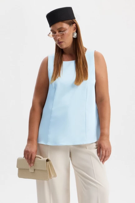 Топ на широких лямках из поливискозы – фото – Plus Size 50–64 – Моно-Стиль