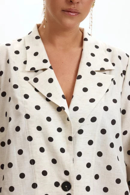 Плащ накидка изо льна с принтом