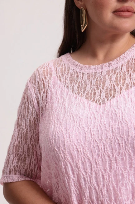 Комплект из кружевной футболки и топа – фото – Plus Size 50–64 – Моно-Стиль