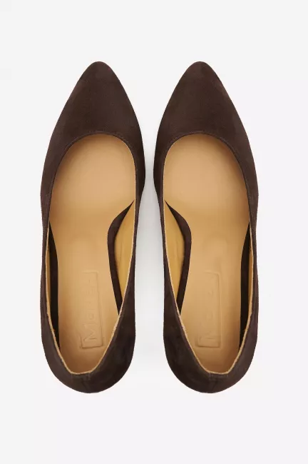 Лодочки из замши с увеличенной полнотой