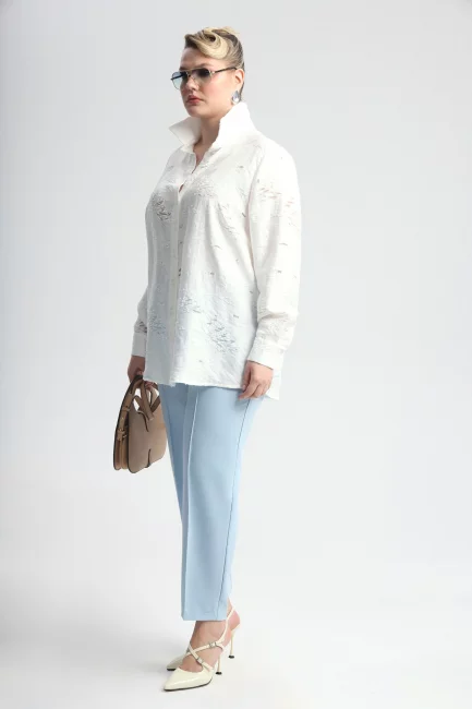 Блузка из поливискозы с органзой