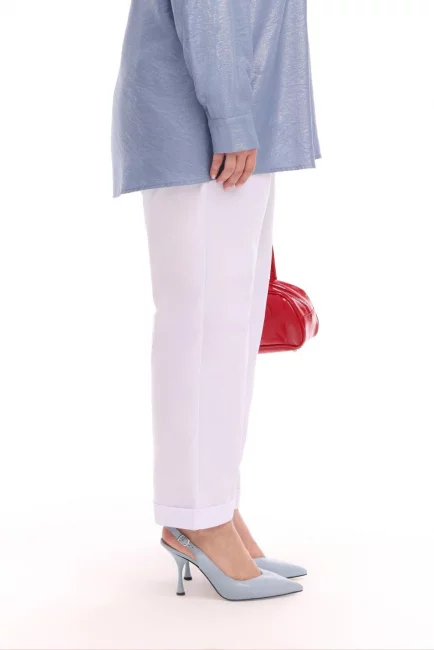 Брюки из хлопка с подворотом