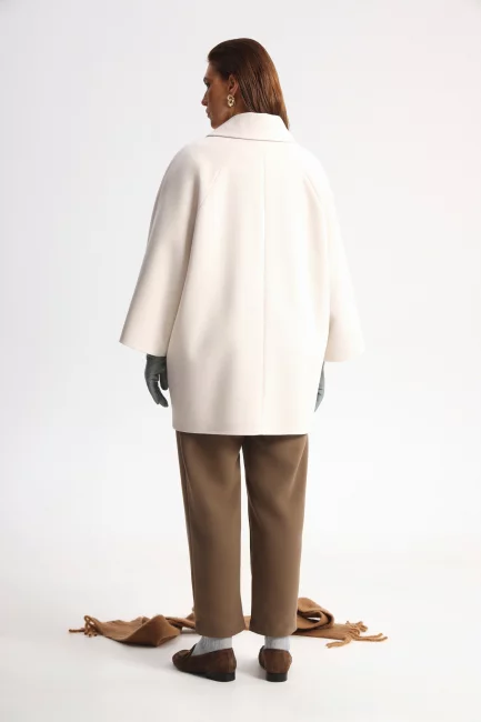 Полупальто реглан с  принтом хэрингбон