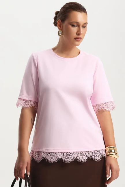 Футболка с кружевом