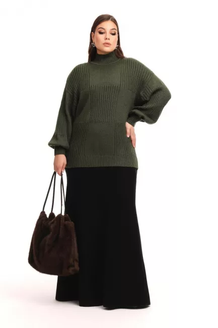 Юбка годе длиной макси из вязаного трикотажа