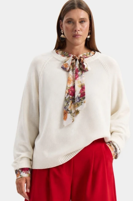 Джемпер из вязаной вискозы – фото – Plus Size 50–64 – Моно-Стиль