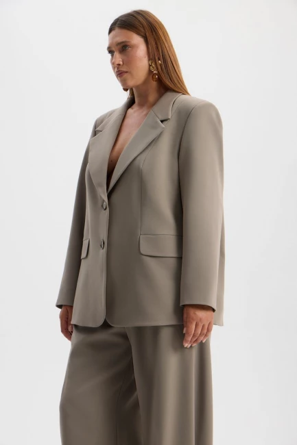 Жакет однобортный со шлицей – фото – Plus Size 50–64 – Моно-Стиль