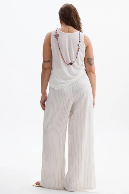 Топ из органического трикотажа молочного цвета – фото – Plus Size 50–64 – Моно-Стиль