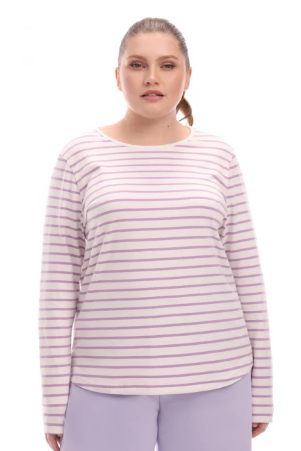 Лонгслив в полоску трикотаж