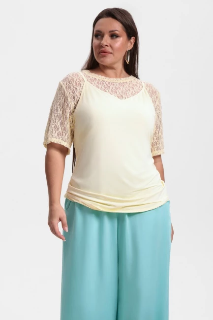 Футболка из кружева и топ – фото – Plus Size 50–64 – Моно-Стиль