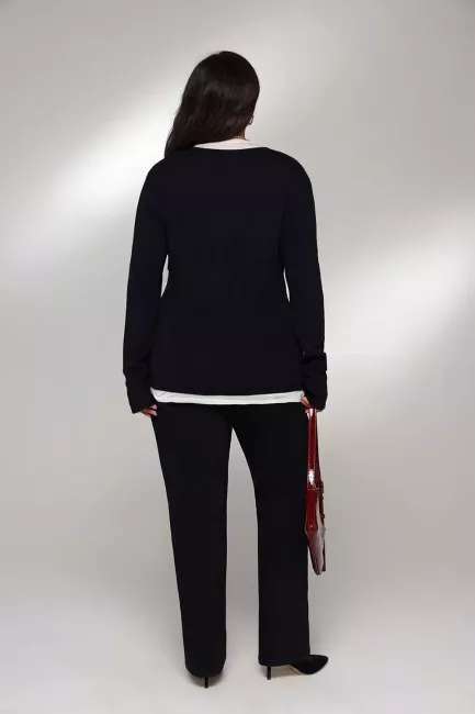 Джинсы strаight с высокой посадкой черного цвета