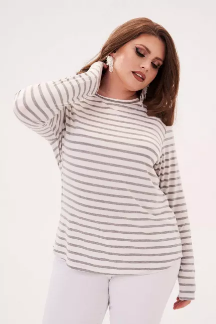 Лонгслив regular fit трикотаж с полосками