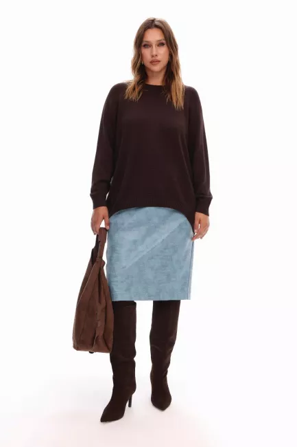 Джемпер из вискозы с круглым вырезом