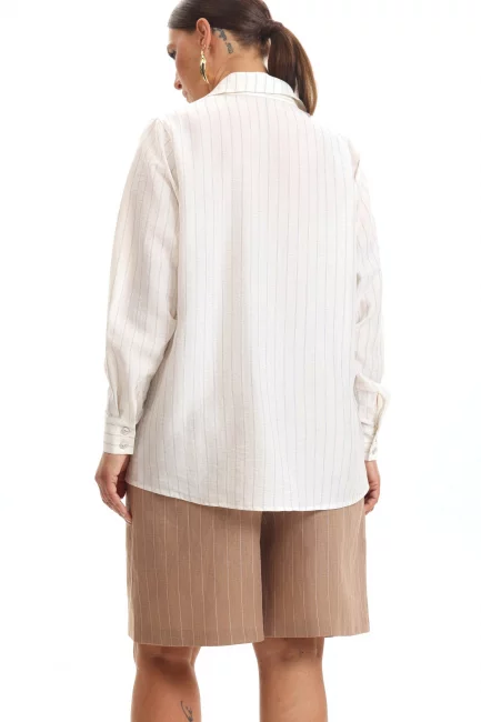 Рубашка из тенселя с полоской