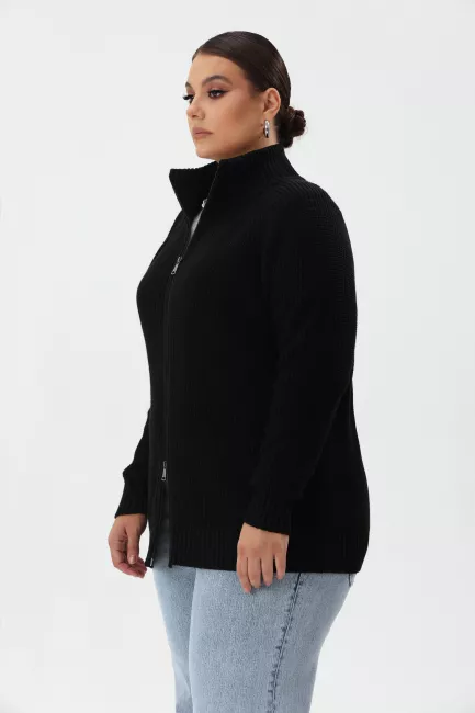 Кардиган на молнии из вязаного хлопкового трикотажа