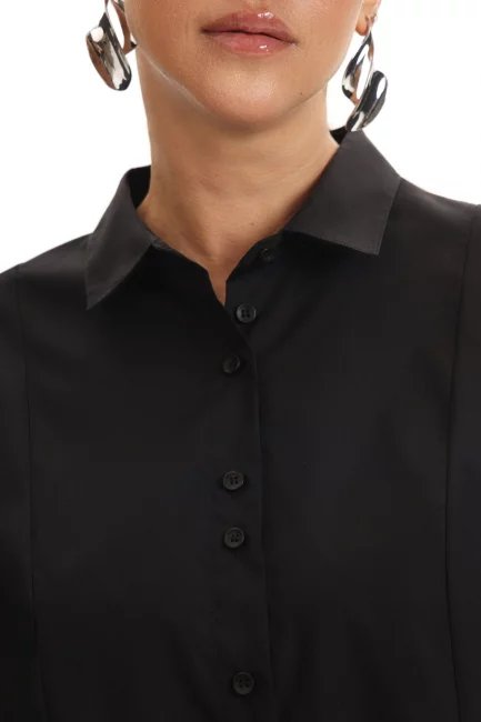 Рубашка из slim черного цвета на рост 164