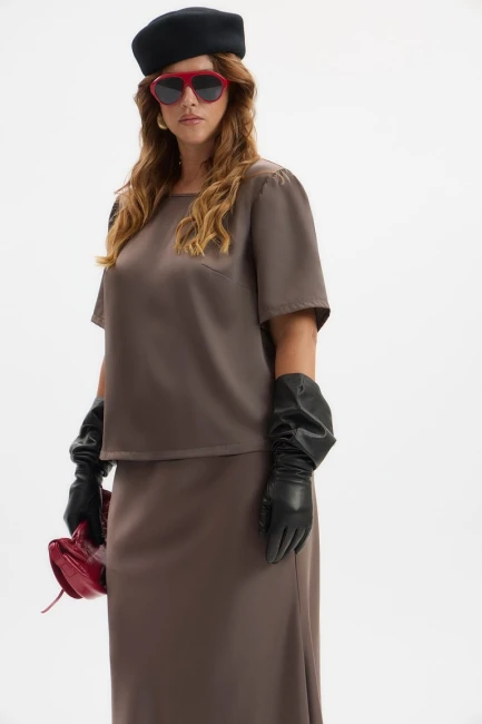 Блузка с коротким рукавом – фото – Plus Size 50–64 – Моно-Стиль