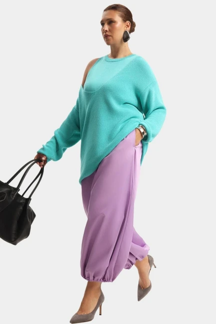Комплект из вязаного трикотажа майка и пуловер – фото – Plus Size 50–64 – Моно-Стиль