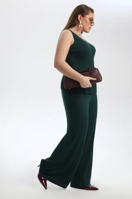 Брюки палаццо из вязаной вискозы