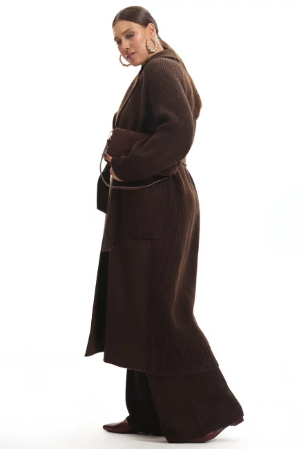 Комбинированное пальто из шерсти и кашемира