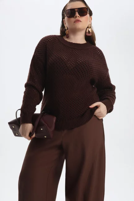 Джемпер сетка шоколадного цвета