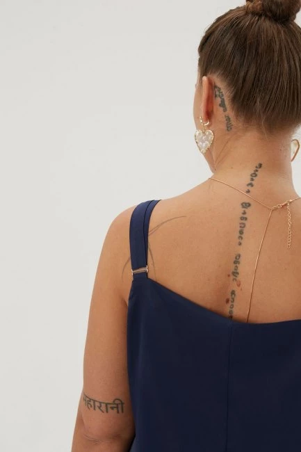 Платье слип темно-синего цвета без подкладки