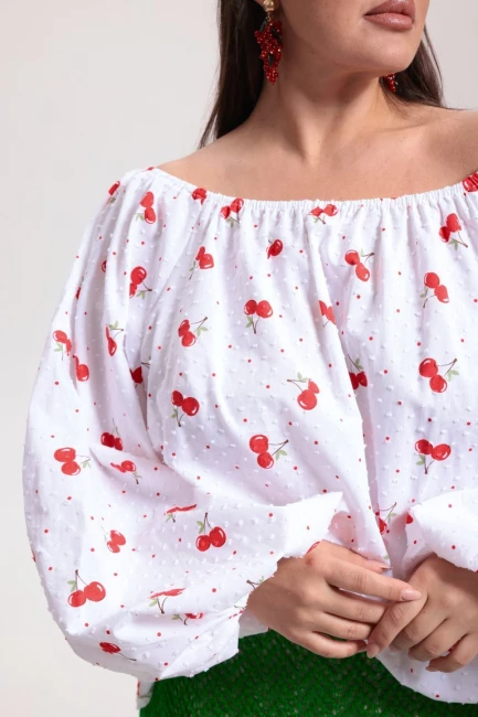 Блузка кантри с английской вышивкой – фото – Plus Size 50–64 – Моно-Стиль