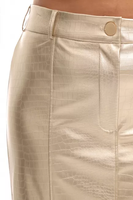 Юбка годе из тисненой экокожи