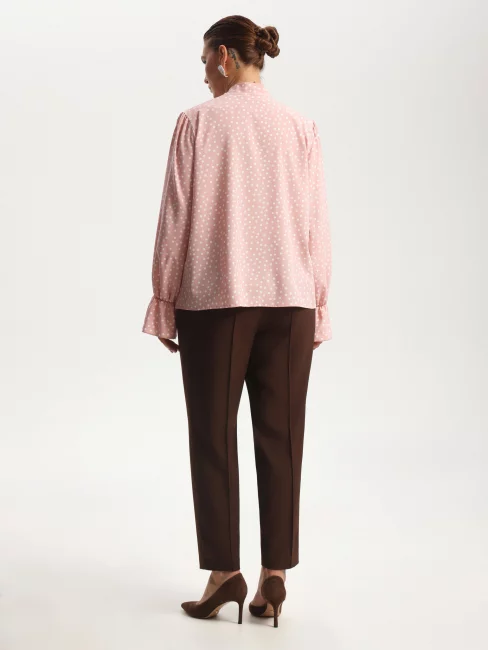 Блузка из поливискозы с принтом горох