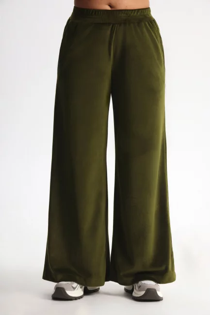 Брюки палаццо из велюра