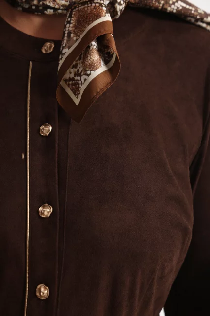 Платье рубашка из двухсторонней экозамши