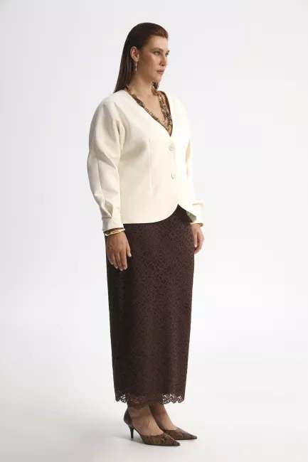 Жакет в стиле леди лайк с защипами