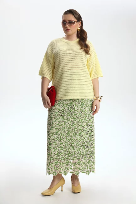 Джемпер из хлопка с фактурной вязкой