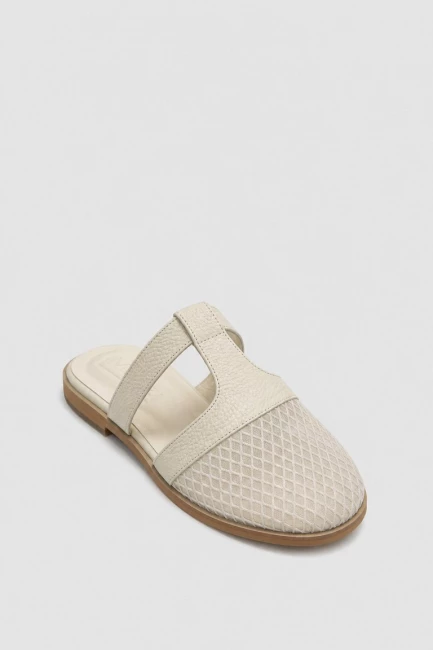 Мюли сетка из молочной кожи – фото – Plus Size 50–64 – Моно-Стиль
