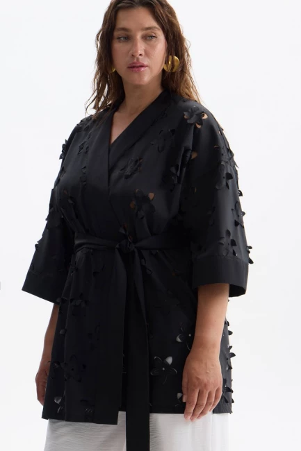 Блузка кимоно с эффектом 3Д – фото – Plus Size 50–64 – Моно-Стиль