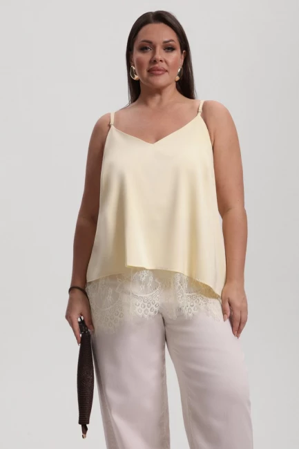 Топ с асимметричным низом из поливискозы – фото – Plus Size 50–64 – Моно-Стиль