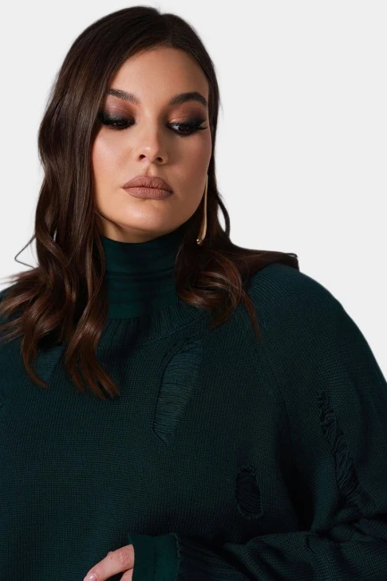 Джемпер с элементами деконструкции – фото – Plus Size 50–64 – Моно-Стиль