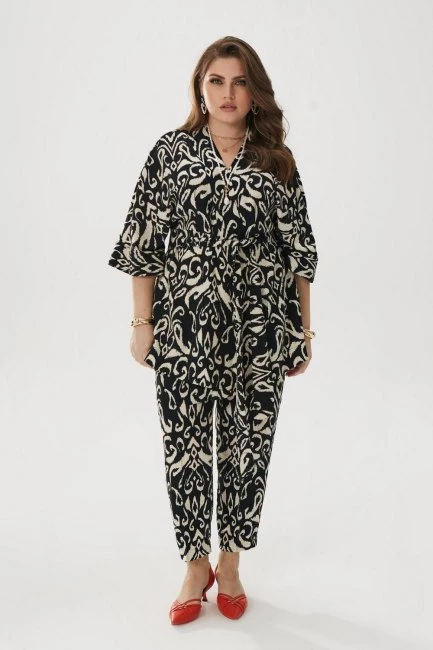 Брюки классические со стрелками и принтом