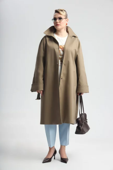 Тренч однобортный с рукавом реглан