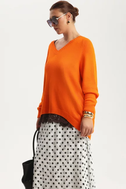 Пуловер оранжевого цвета из вискозы