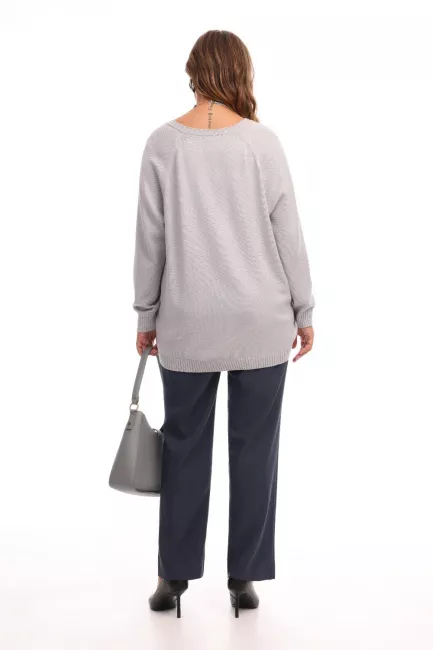 Серые классические брюки из костюмной ткани