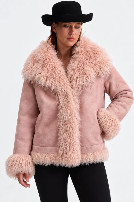 Полушубок двустороний популай – фото – Plus Size 50–64 – Моно-Стиль