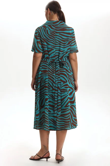 Платье с принтом и на пуговицах