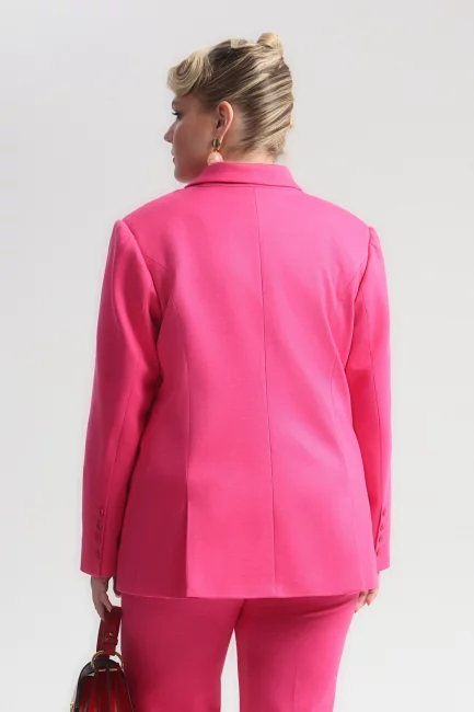 Жакет с двумя шлицами и отделкой кружевом