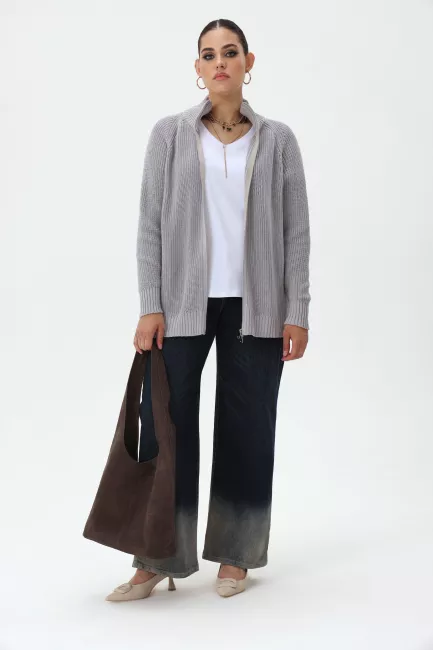 Кардиган из вязаного хлопка с молнией