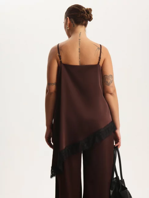 Туника с кружевом и тонкими лямками