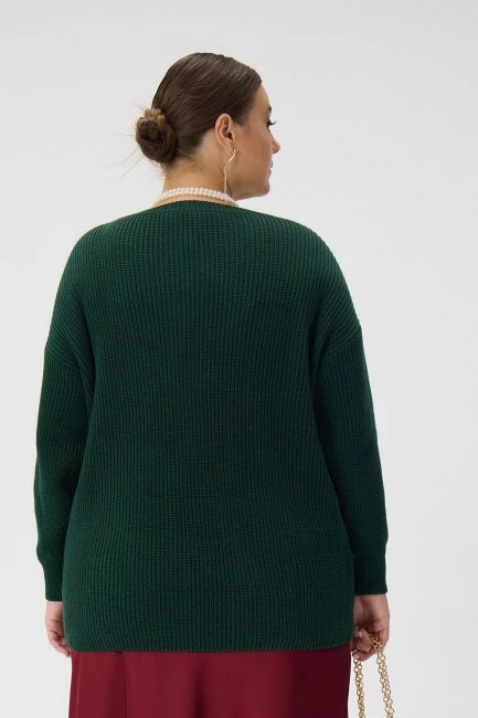 Джемпер из смесового вязаного хлопка с круглым вырезом