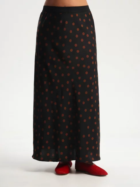 Юбка слип с принтом горох