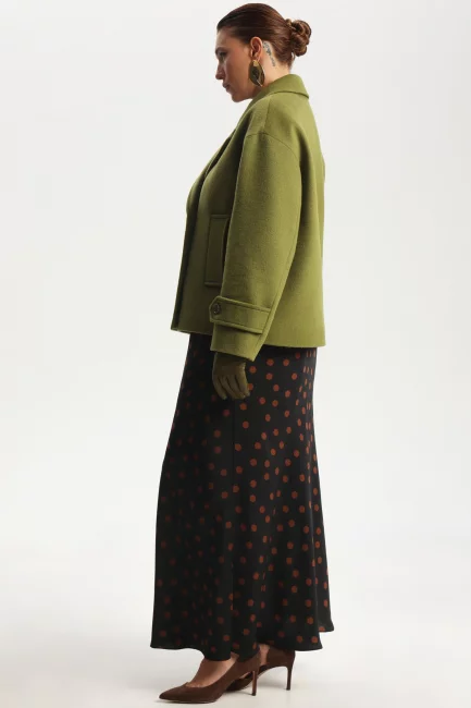 Полупальто двубортное с лацканами