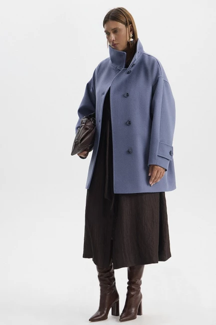 Полупальто с воротником стойка – фото – Plus Size 50–64 – Моно-Стиль